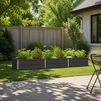 vidaXL Hochbeet im Garten Anthrazit 240 x 80 x 24 cm Stahl