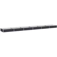vidaXL Hochbeet im Garten Anthrazit 600 x 80 x 24 cm Stahl