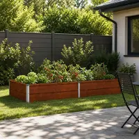 vidaXL Hochbeet im Garten Rostig 160 x 80 x 24 cm Pappe