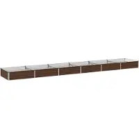 vidaXL Hochbeet im Garten Schwarznuss 480 x 80 x 24 cm Stahl