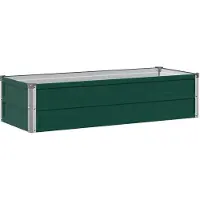 vidaXL Hochbeet im Garten Grün 100 x 40 x 24 cm kaltgewalzter Stahl