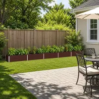 vidaXL Hochbeet im Garten Braun 400 x 40 x 24 cm kaltgewalzter Stahl