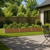 vidaXL Hochbeet im Garten Holz Braun 240 x 40 x 24 cm