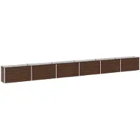 vidaXL Hochbeet im Garten Schwarznuss 600 x 40 x 55 cm Stahl