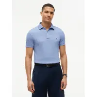 Tommy Hilfiger Herren Poloshirt Kurzarm 1985 Slim Fit, Blau (Brisk Blue), M