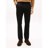Tommy Hilfiger Chinohose "DENTON ESSENTIAL", Herren, Gr. 31, Länge 32, schwarz, Twill, Obermaterial: 97% Baumwolle, 3% Elasthan, straight fit normal, Hosen Chinohose, Gerades Bein, Schlichte Optik