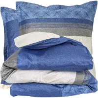 Merkloos Bettwäsche-Set 140 x 200 cm und Kissenbezug 65 x 65 cm in Indigo
