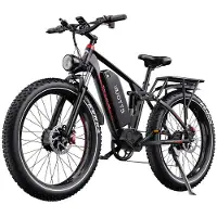 Shengmilo S26 E‑Fahrrad für Erwachsene All‑Terrain, 130 N·M Drehmoment, 48V 20Ah Akku, Doppelfederung‑System, Shimano, 26‑Zoll breite KENDA‑Offroad‑Reifen，IPX4