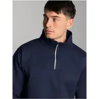 Trigema Sweatshirt "Sweatshirt mit Reißverschluss", Herren, Gr. L, blau (navy), Sweatware, 70% Baumwolle, 30% Polyester, Basic, lang, ohne Ausschnitt, Sweatshirts Sweatshirt