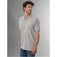 Trigema Poloshirt "Poloshirt DELUXE Piqué", Herren, Gr. L, grau (grau, melange), Piqué, 100% Baumwolle, Basic, lang, ohne Ausschnitt, Shirts Poloshirt