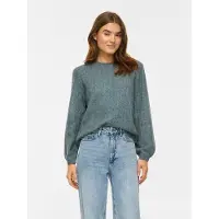 Vila Strickpullover "VILIGA POINTELLE L/S O-NECK TOP -NOOS" Materialmix
