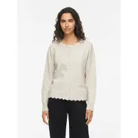 Vila Strickjacke "VINIKOLINA L/S O-NECK KNIT CARDIGAN-NOOS" Materialmix, Stretch, regular fit