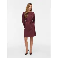 Vila Minikleid "VIENNA RAVENNA L/S O-NECK DRESS - NOOS" lockere Passform, aus Kunstfaser, pflegeleicht