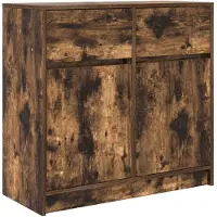 vidaXL Sideboard mit Schublade Räuchereiche 80x34x76 cm Holzwerkstoff