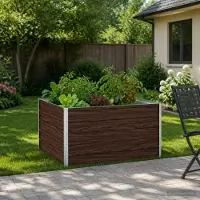 vidaXL Hochbeet im Garten Schwarz 100 x 80 x 55 cm kaltgewalzter Stahl