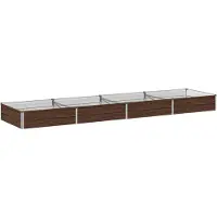 vidaXL Hochbeet im Garten Schwarznuss 320 x 80 x 24 cm Stahl