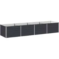 vidaXL Hochbeet im Garten Anthrazit 320 x 80 x 55 cm Stahl