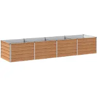 vidaXL Hochbeet im Garten Holz Braun 320 x 80 x 55 cm Stahl