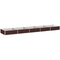 vidaXL Hochbeet im Garten Braun 400 x 80 x 24 cm Stahl