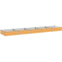 vidaXL Hochbeet im Garten Holz Natur 400 x 80 x 24 cm Stahl