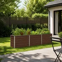 vidaXL Hochbeet im Garten Schwarz 240 x 40 x 55 cm kaltgewalzter Stahl