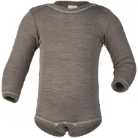 Engel - Baby-Body Langarm Mit Druckverschluss Schulter - Merinounterwäsche Gr 50/56 braun
