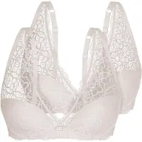Sassa Bügelloser BH "2er Pack Schalen-BH Happy Choice", Damen, Gr. 90, Cup D, beige (ivory), BHs Bügelloser BH