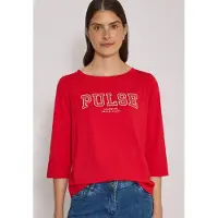 Cecil 3/4-Arm-Shirt mit Boat Neck und Print / Wording Artwork