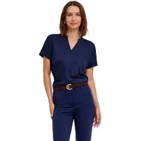 Falke Lyocell Balance Damen Polo Shirt, XL, Blau, Uni, Baumwolle