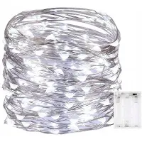 Raltek LED-Weihnachtslichter 100 Dioden 10 m Draht Batterie kaltweiß Girlande