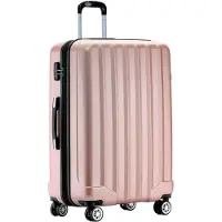 Markenlos TSA-Schloss Gepäck Trolley Hartschale mit Dehnungsfuge (Rosa Gold, L)