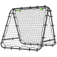 HOMCOM Fußball Rebounder Kickback Tor Rückprallwand Netz beidseitiger Rückprall