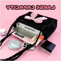Markenlos Damen Tote Bag aus Kunstleder, große Shopper Tasche mit rosa Schmetterling Bogen für Einkäufe und Arbeiten