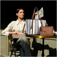Markenlos Damen Handtaschen Set: Große Shopper, Umhängetasche und Kartenhalter