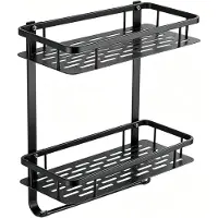 Markenlos Badezimmer Ohne Bohren Doppeltes Quadratisches Korbdesign | Aluminium, für robust, 31,5x13,5x4,5cm Aluminium, für robust