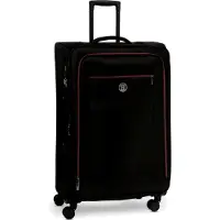 Markenlos Modena Reisekoffer XXL 100-116L | Erweiterbarer Textilkoffer mit TSA-Schloss & 4 Doppelrollen - Schwarz