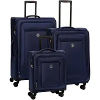 Markenlos Modena Kofferset 3-teilig (S+L+XXL) | Textilkoffer-Set mit TSA-Schloss & 4 Rollen - Blau