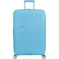 Markenlos Tourister Soundbox Spinner 77/28 TSA EXP Trolley Blueberry Fizz hellblau