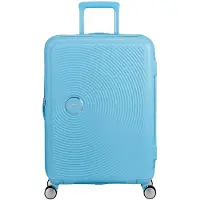 Markenlos Tourister Soundbox Spinner 67/24 TSA EXP Trolley Blueberry Fizz hellblau