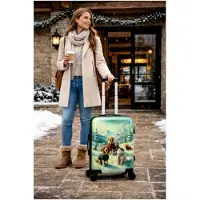 Markenlos Chariot Snow Paws Handgepäck für Tierliebhaber, Hartschale, erweiterbar, mit TSA-Schloss, 50,8 cm