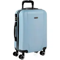Markenlos Kabinen-Trolley Hartschalenkoffer mit Zahlenschloss - Größe 55x40x20, Hellblau