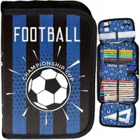 Paso Schul-Federmäppchen Zweiklapen mit Fußball-Design und Inhalt