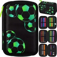 Starpak Schul-Etui dreifach mit Zubehör Fußball