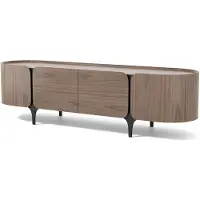 Furnlux Classic FURNLUX Tv-möbel Sileno Braun Und Schwarz 200 Cm / Hauptfarbe: Braun / Abmessungen: 200 x 55 x 50