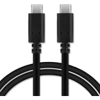 Subtel USB Kabel (1m 3A (PD-60W)) kompatibel mit Bluboo S8 / S8+ / S3 / S1 / Maya Max (USB C (Type C) auf USB C) Datenkabel Ladekabel schwarz