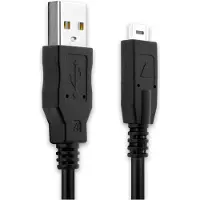 Cellonic K1HY08YY0031 USB Kabel kompatibel mit Panasonic Lumix DMC-TZ7, DMC-GH2, DMC-FZ100 Kamera Ladekabel 14 Pin Connector auf USB A 2.0 Datenkabel 1.5m schwarz PVC