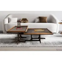 AEA Schickes Set von 2x Quadratischen Couchtisch Set für Wohnzimmer Modern