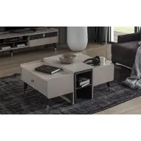 AEA Weißer Kaffeetisch Moderner Sofatisch Holz Couchtisch Wohnzimmer Möbel
