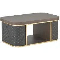 AEA Couchtisch Braun Schwarz Zweifarbig mit Regal Modern Design Rechteckig