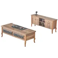AEA Büroeinrichtung Schreibtisch Sideboard Bürotisch Braun Klassisch Stauraum